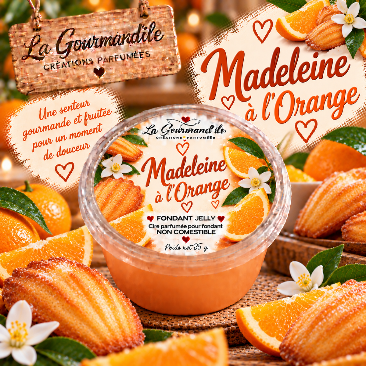 Fondant jelly Madeleine à l'orange