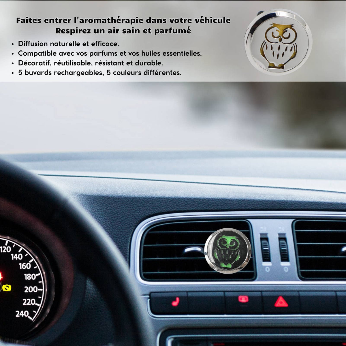 Diffuseur Voiture Clip'Arôme - Chouette