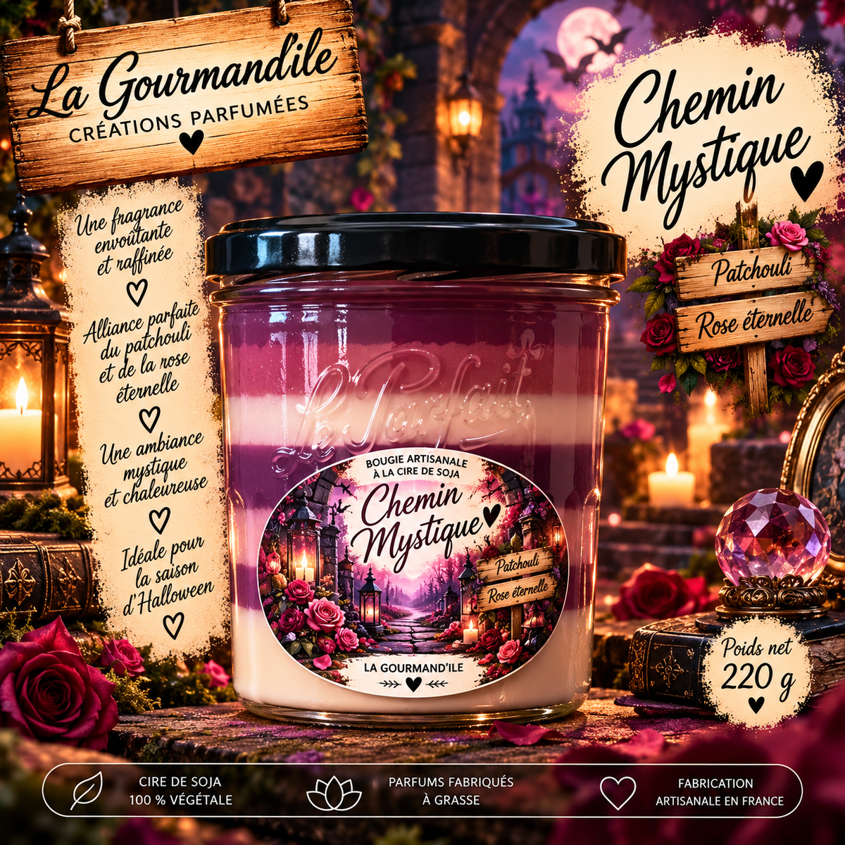Bougie artisanale parfumée - La forêt interdite (Copie)