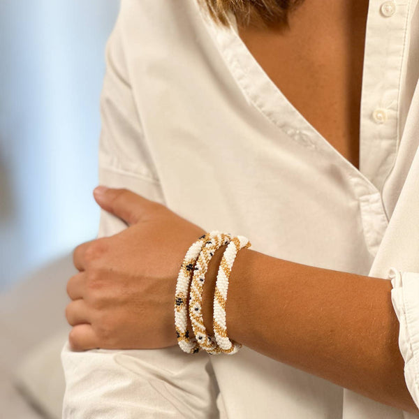 Bracelet népalais perles de verre D19