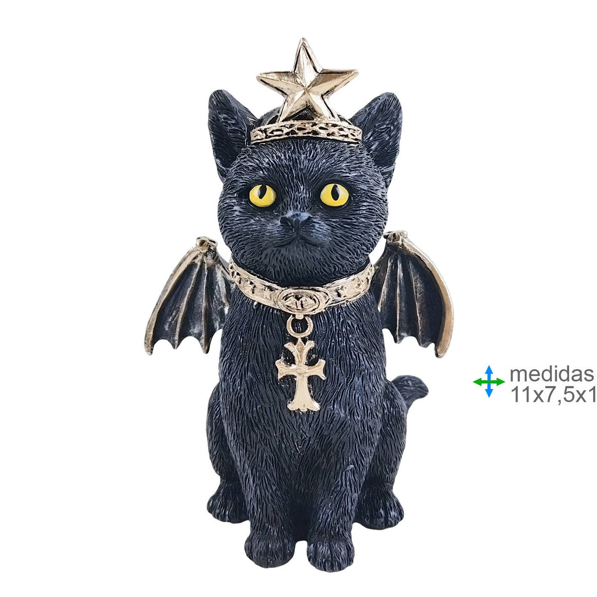Chat Wicca Résine 11 x 7,5 x 12,5 cm (2 unités)
