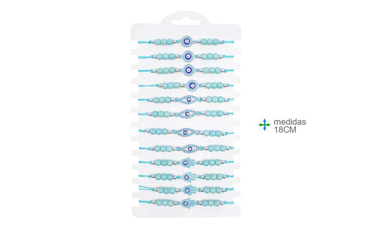 Bracelet œil turc 18 cm (12 pièces) #146