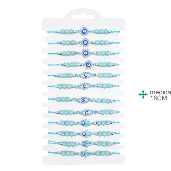 Bracelet œil turc 18 cm (12 pièces) #146