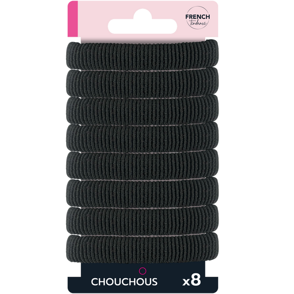 LOT DE 8 ÉLASTIQUES MOUSSE FRENCH TENDANCE