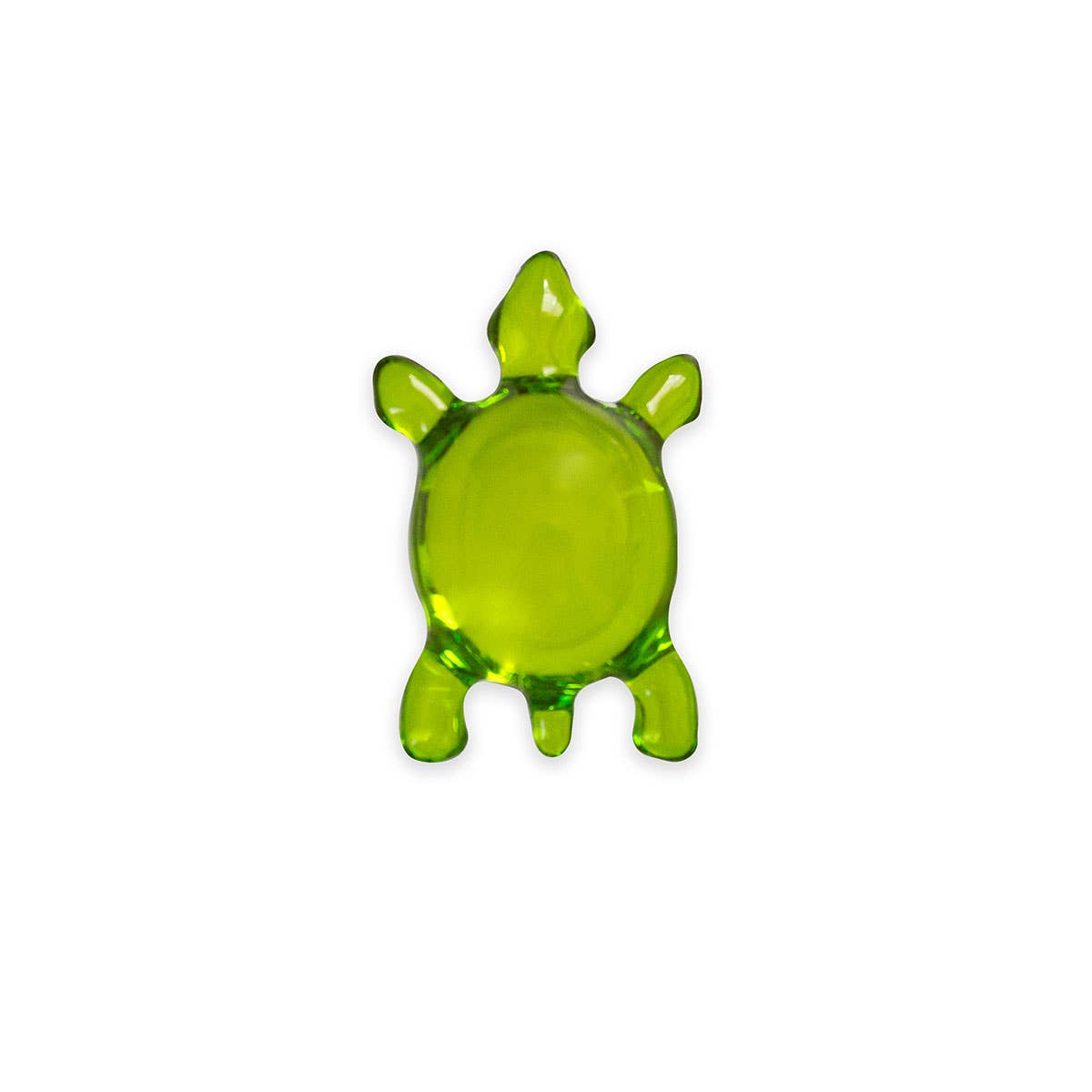Perle de bain tortue au parfum de kiwi, vert clair transparent