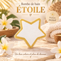 Bombe de bain Etoile Blanc/Doré 100 grs - Senteur Monoï