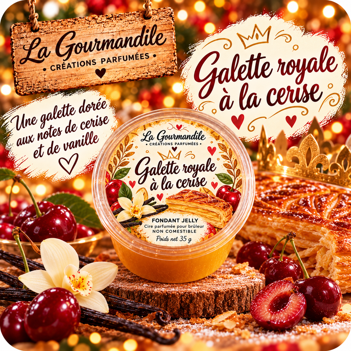 Fondant jelly galette royale à la cerise