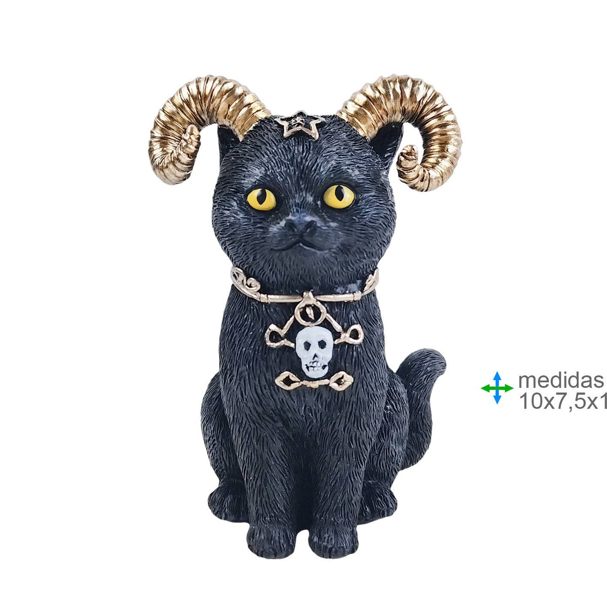 Chat Wicca Résine 10 x 7,5 x 12,5 cm (2 unités)