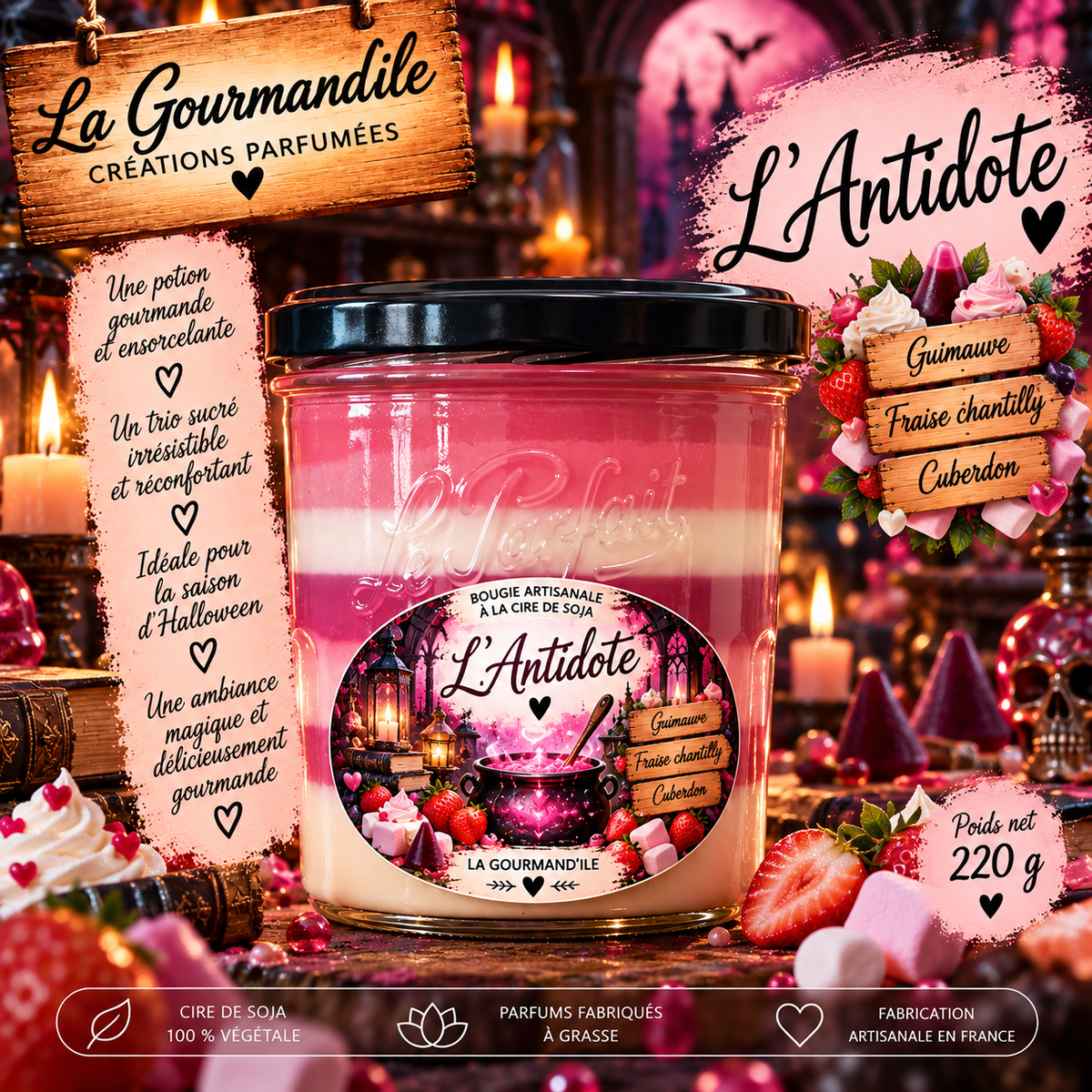 Bougie artisanale parfumée - L'antidote
