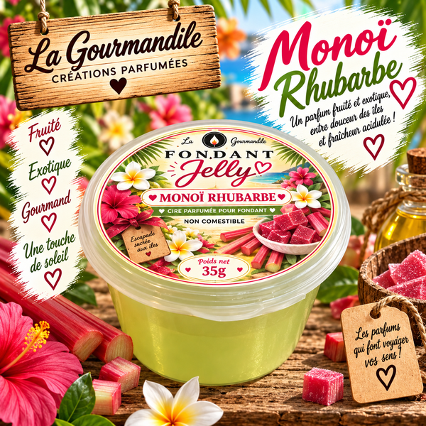 Fondant jelly Monoï rhubarbe
