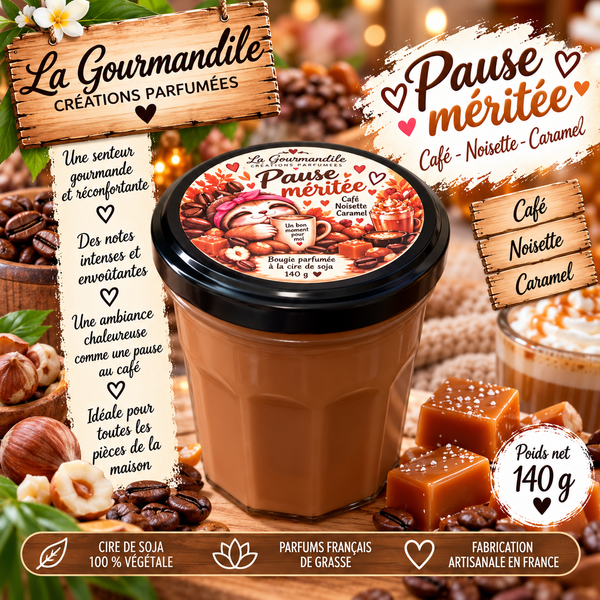 Bougie artisanale parfumée - Pause méritée