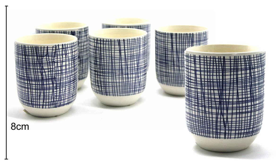 Tasses en céramique 8x6,5 cm (6 pièces)