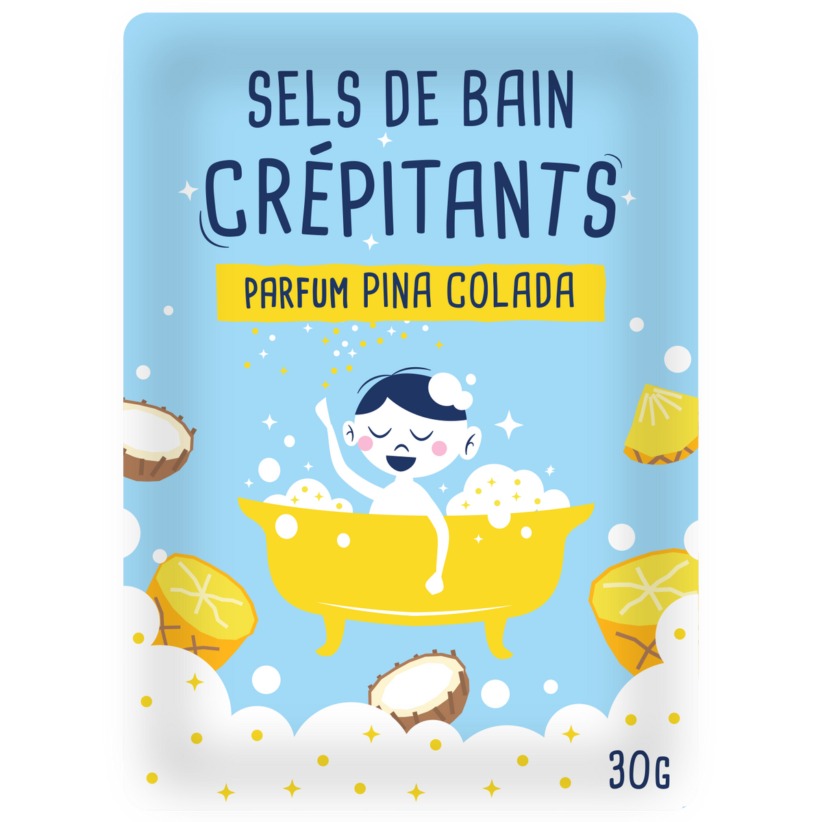 Sels de bain crépitants 30 gr - Senteur Pina Colada