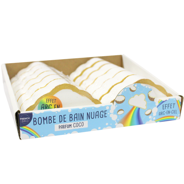Bombe de bain 150 gr - nuage effet arc en ciel - Senteur Coco