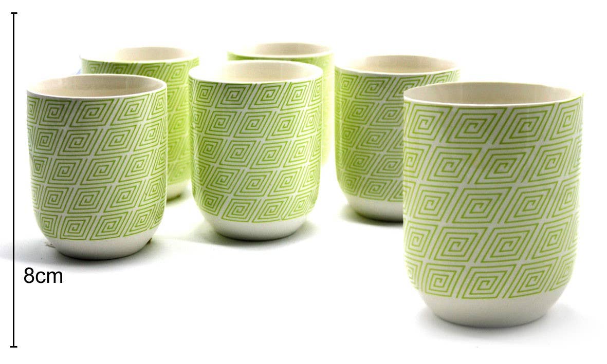 Tasses en céramique 8x6,5 cm (6 pièces) #04