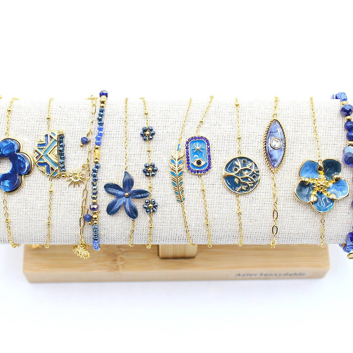 Pack de 12 bracelets acier - marine