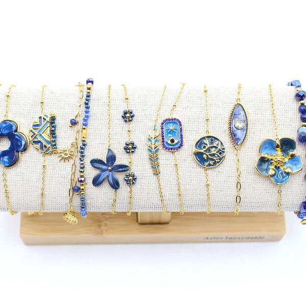 Pack de 12 bracelets acier - marine