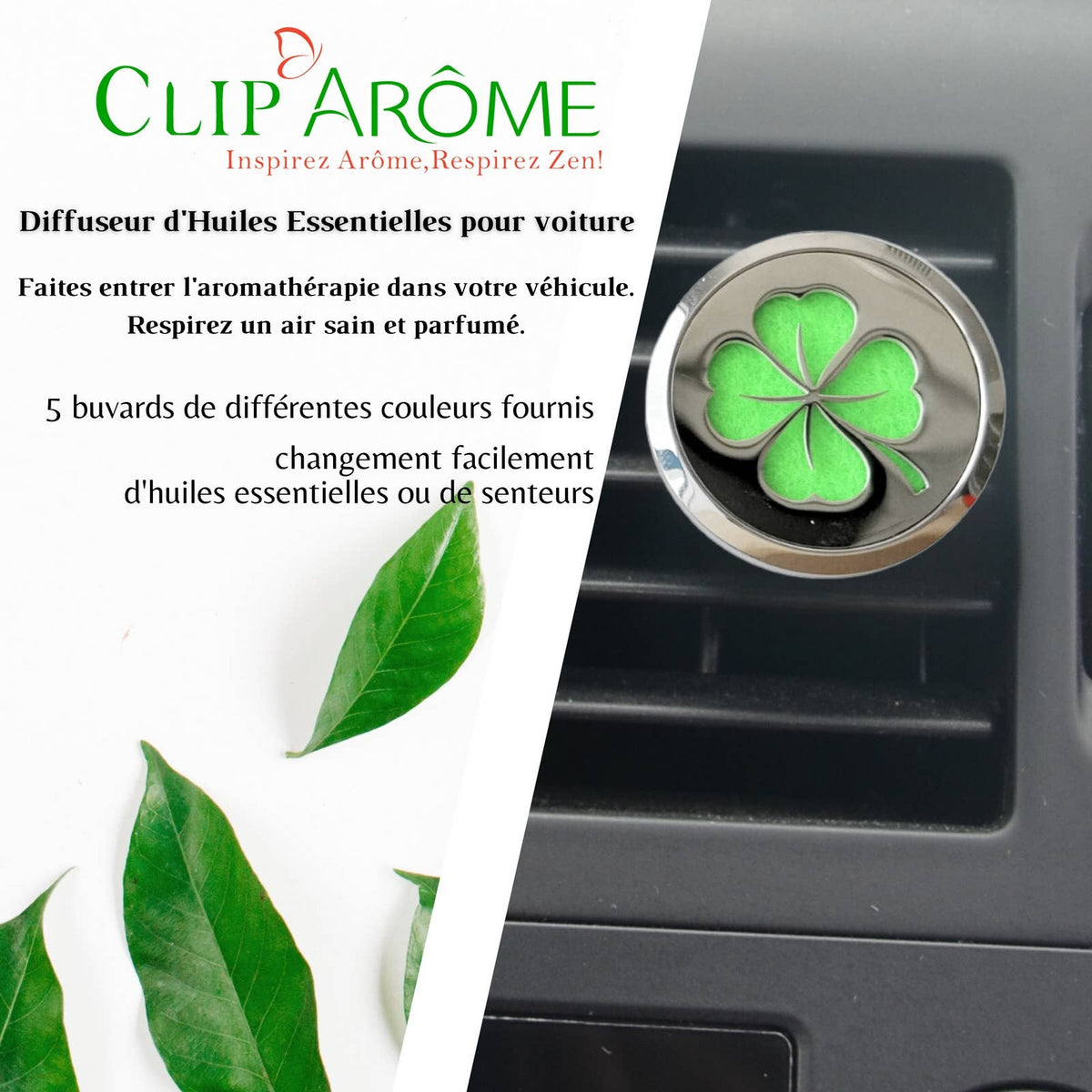 Diffuseur Voiture Clip'Arôme - Trèfle