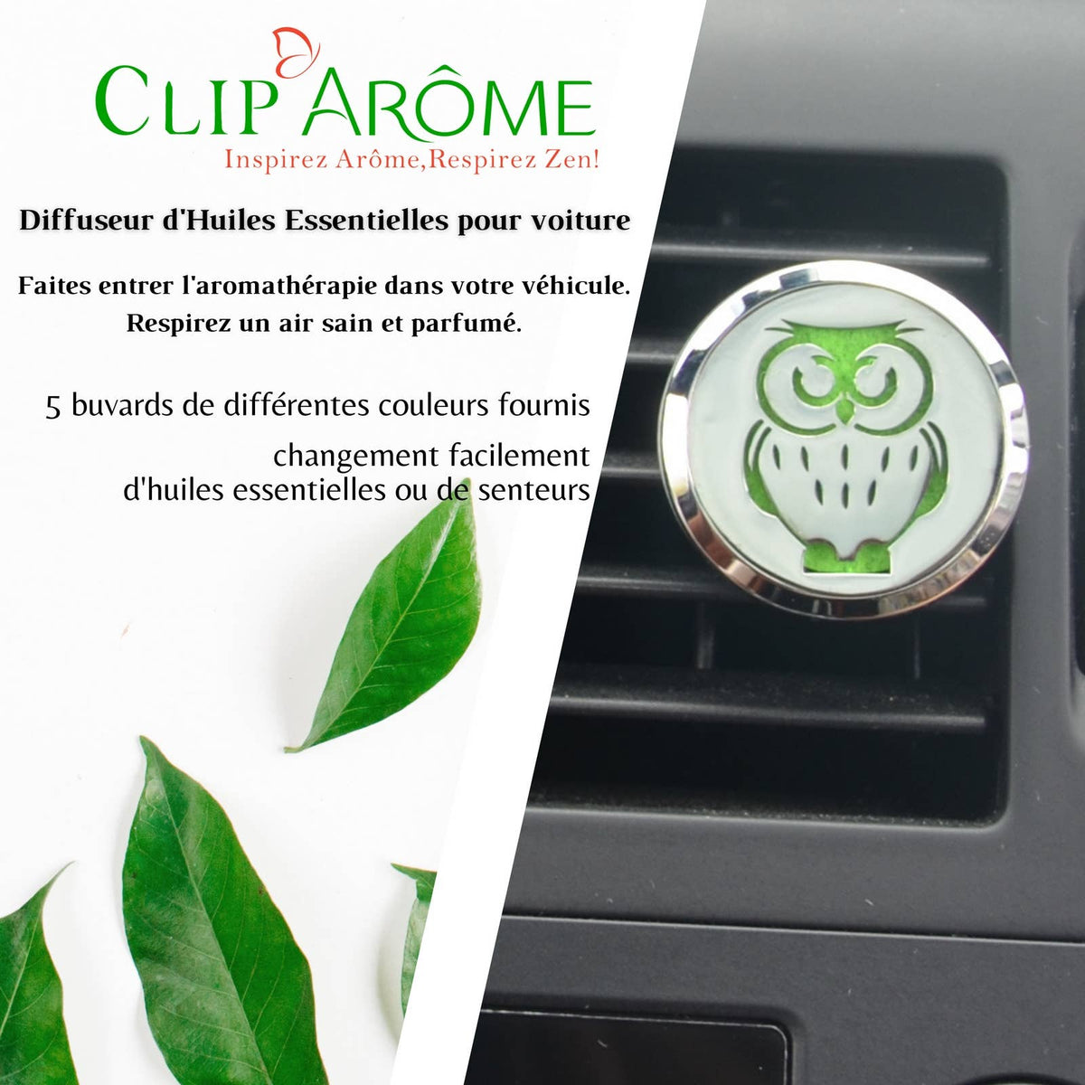 Diffuseur Voiture Clip'Arôme - Chouette
