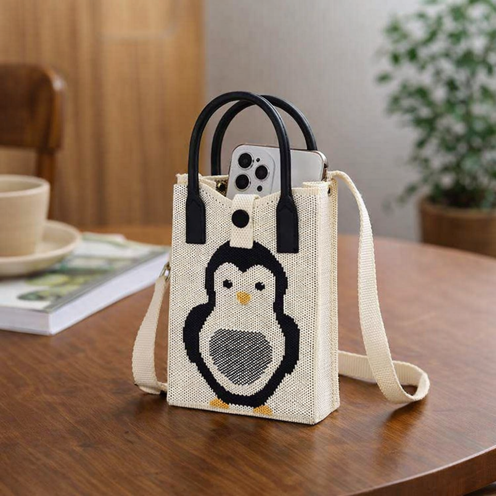Pixie Bag Pingouins - Petit Sac téléphone portable