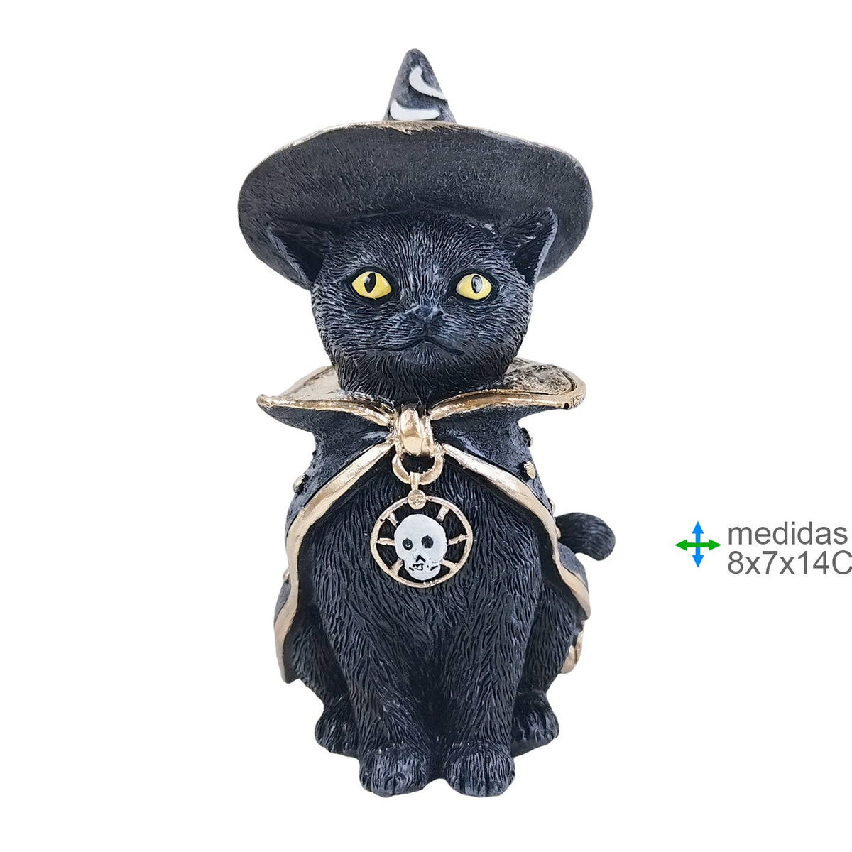 Chat Wicca Résine 8 x 7 x 14 cm (2 unités)