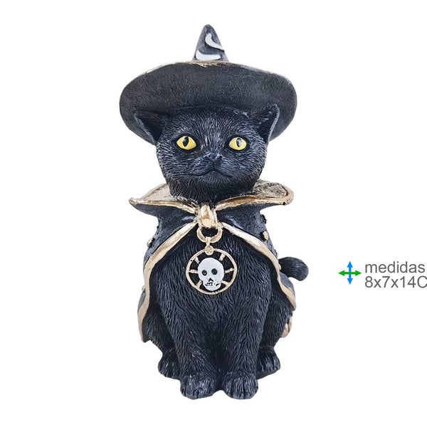Chat Wicca Résine 8 x 7 x 14 cm (2 unités)