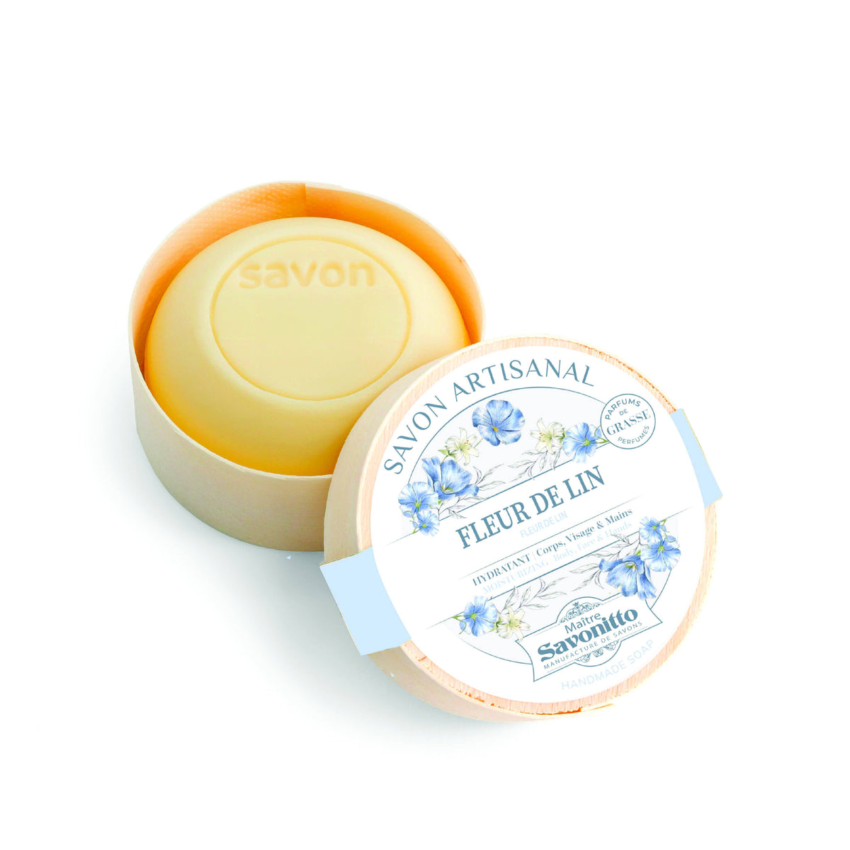 Savon Fleur De Lin Dans Boite En Bois 100g