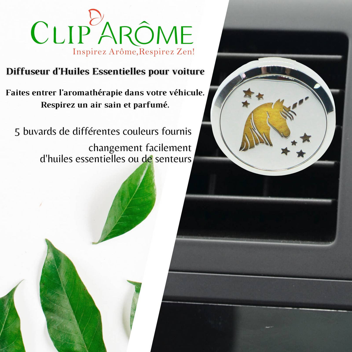 Diffuseur Voiture Clip'Arôme - Licorne