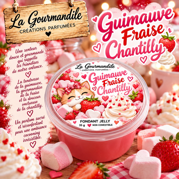 Fondant jelly Guimauve fraise chantilly