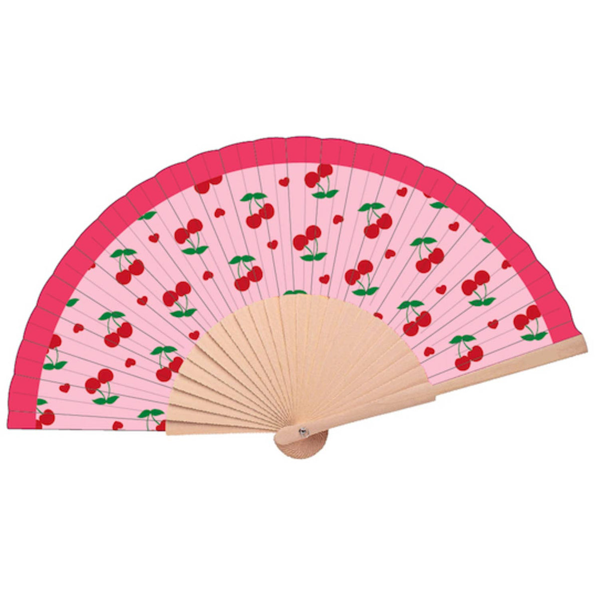 Words Cherry Éventail – Éventail en Bois et Tissu
