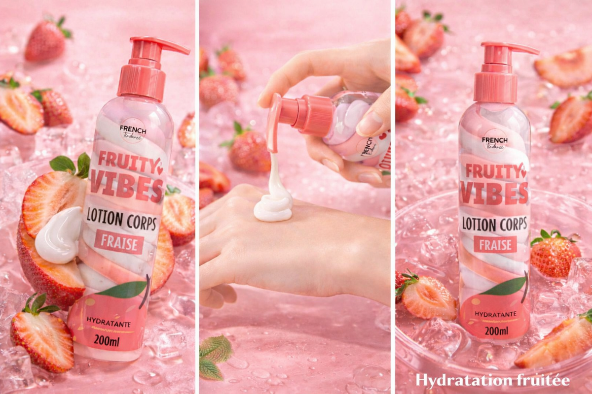 🍓 Lotion Corps Hydratante – Fraise – 200 ml
