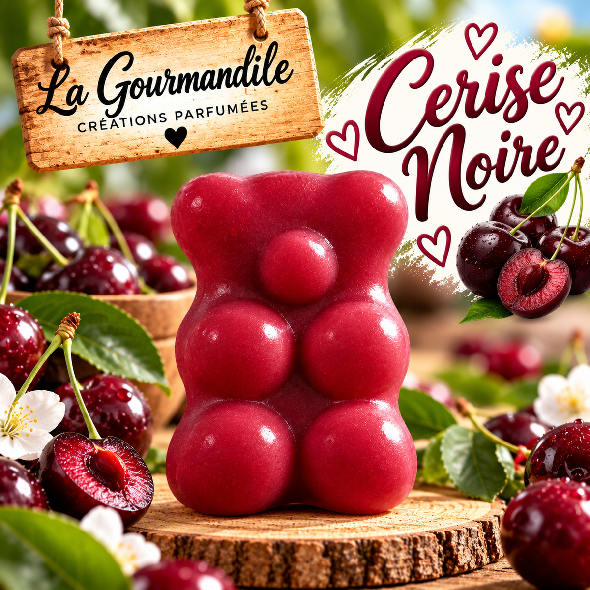Fondant ourson cerise noire