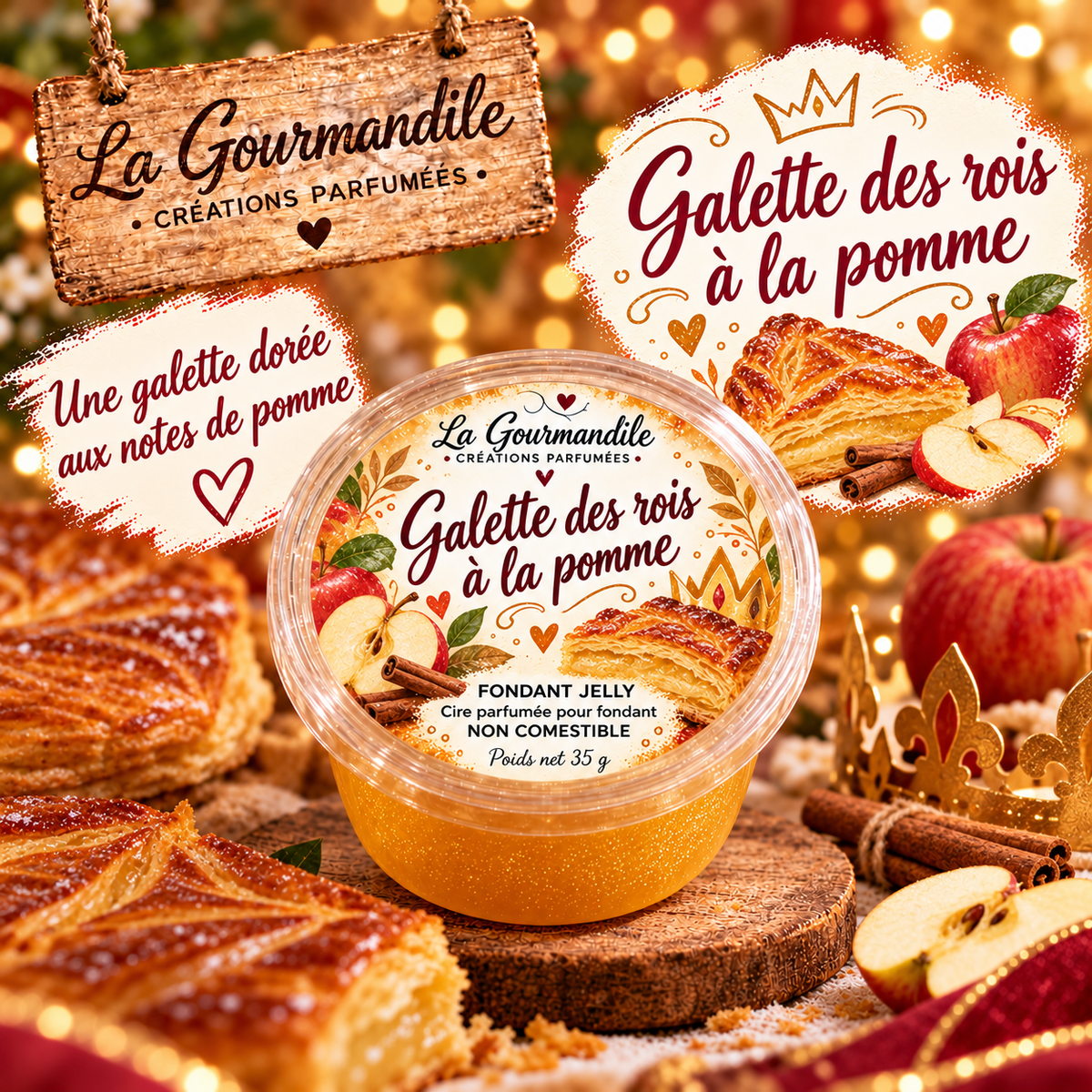 Fondant jelly Galette des rois à la pomme