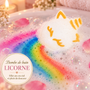 Bombe de bain arc-en-ciel en forme de licorne endormie ou de nuage arc-en-ciel