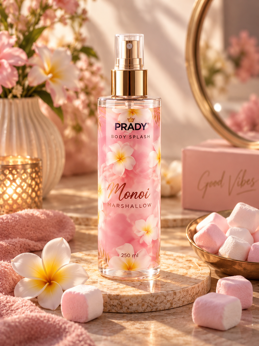 🍬🌺 Brume Corps & Cheveux Monoï Marshmallow Prady – 250 ml