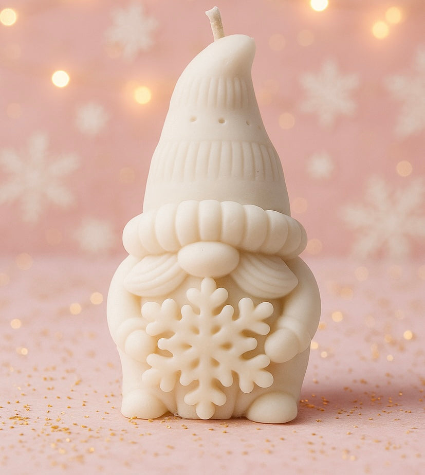 Bougie gnome flocon nougat