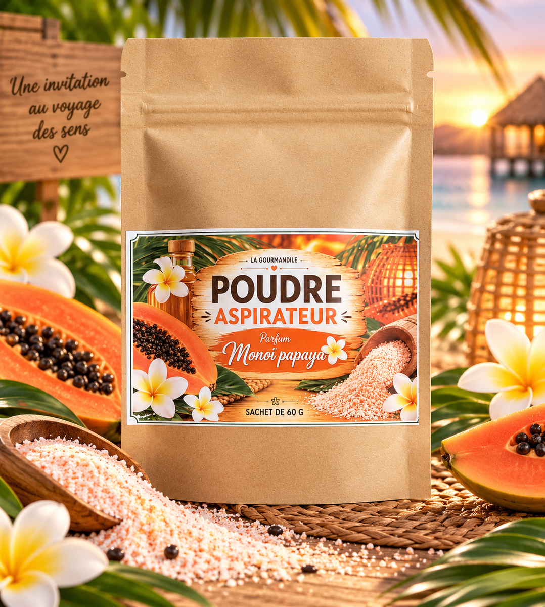 Poudre aspirateur Monoï papaya