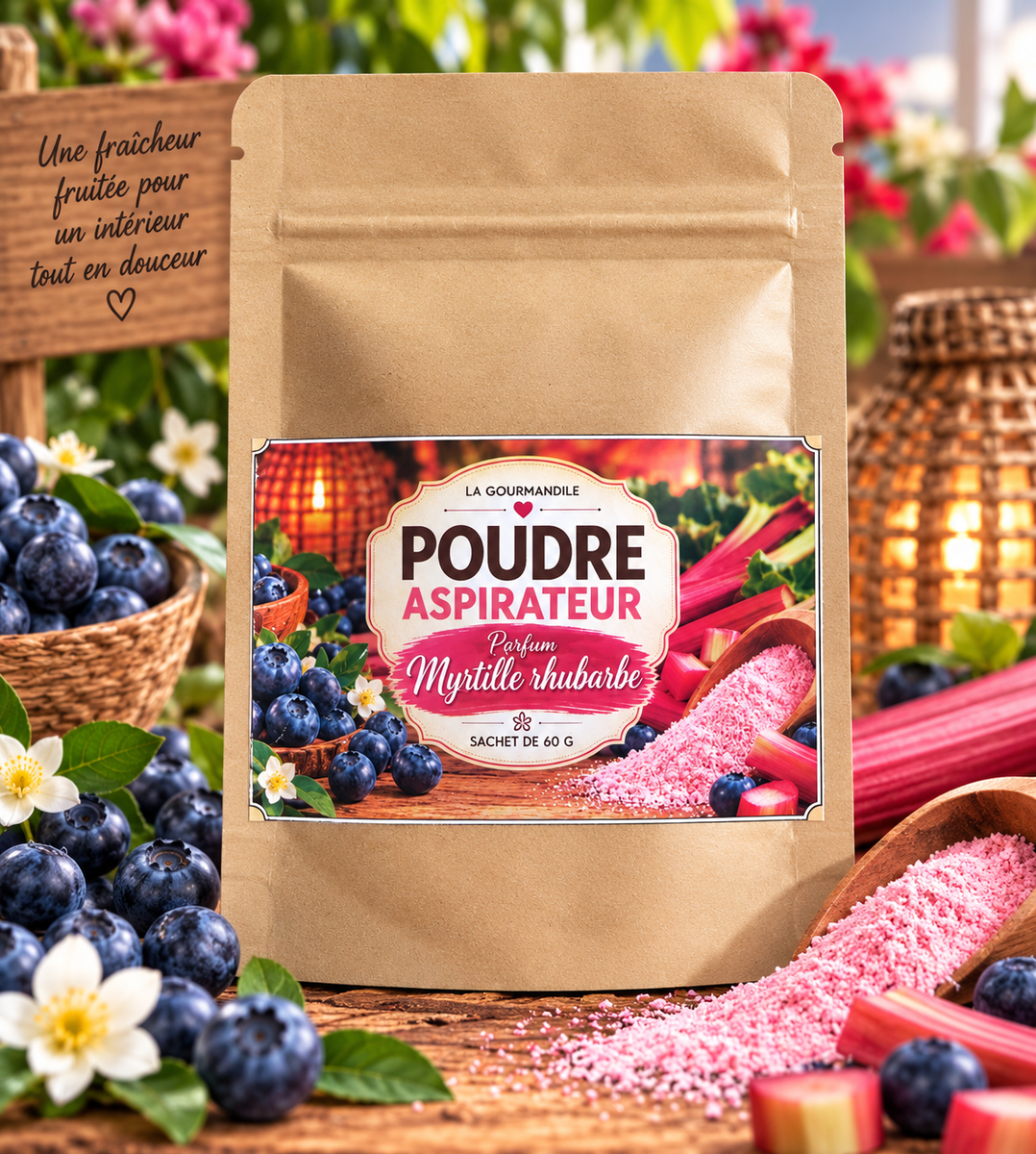 Poudre aspirateur Myrtille rhubarbe