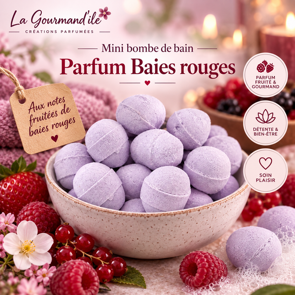 Mini-bombes de bain baies rouges