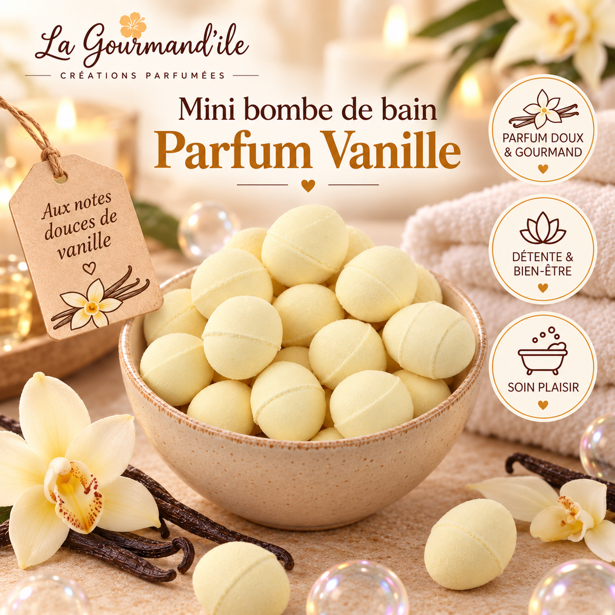 Mini-bombes de bain à la vanille