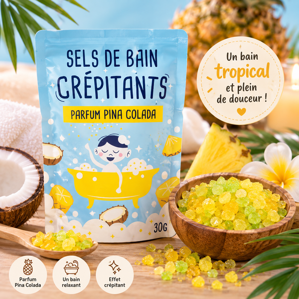 Sels de bain crépitants 30 gr - Senteur Pina Colada
