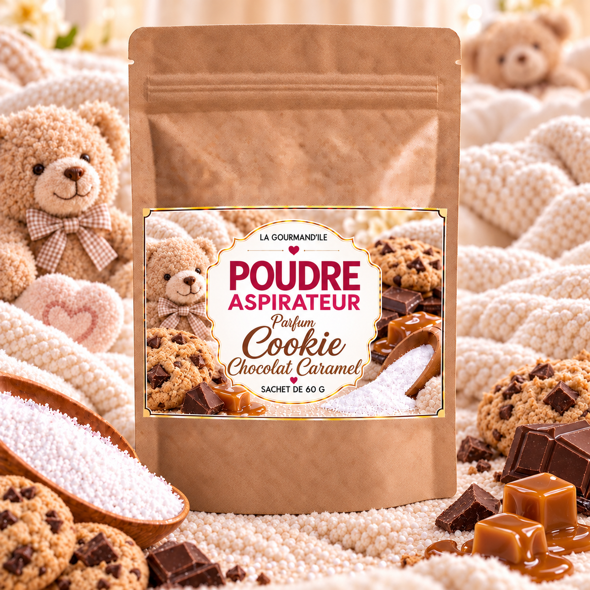 Poudre aspirateur Coolie au chocolat caramel