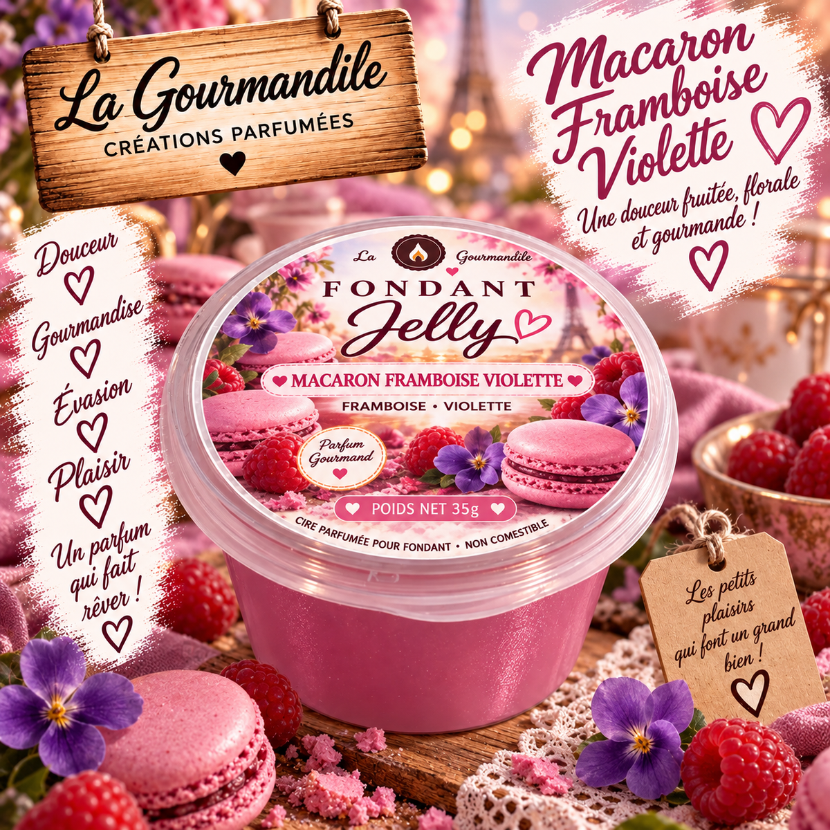 Fondant Jelly Macaron  framboise violette