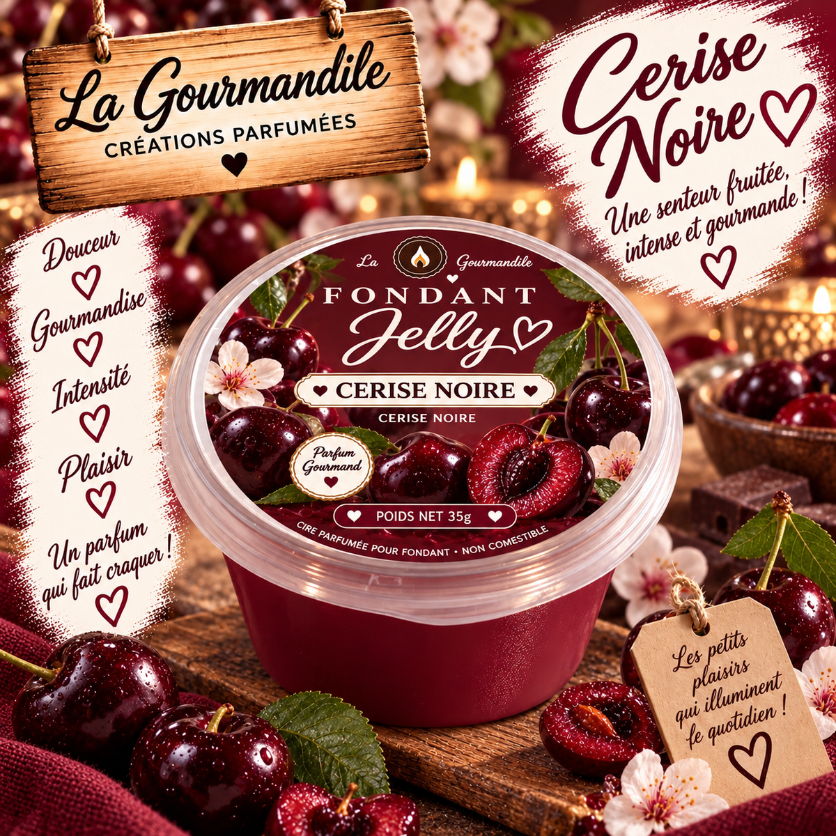 Fondant jelly cerise noire