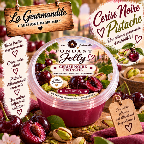 Fondant jelly cerise noire pistache