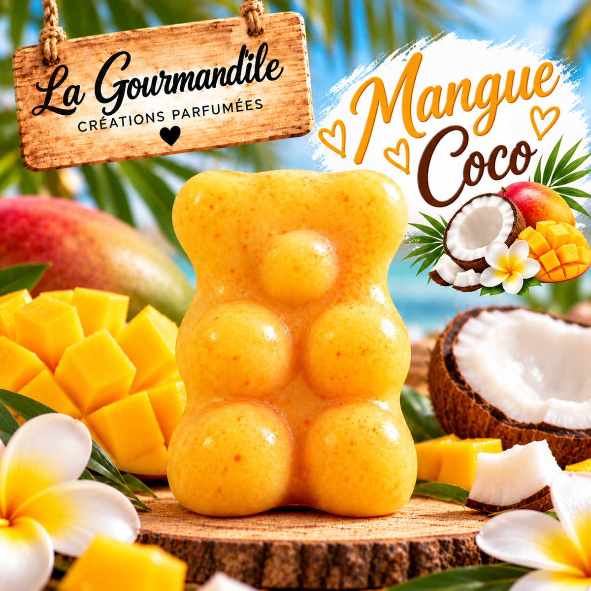 Fondant ourson Mangue coco