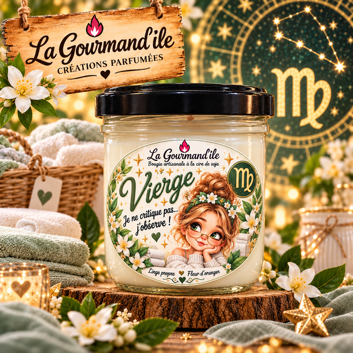 Bougie astrologique Vierge