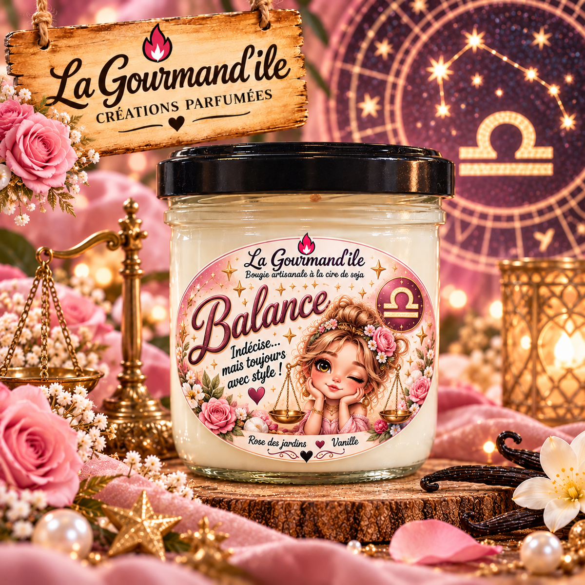 Bougie astrologique Balance