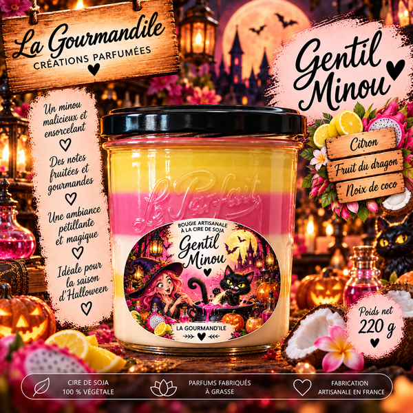 Bougie artisanale parfumée - Gentil minou