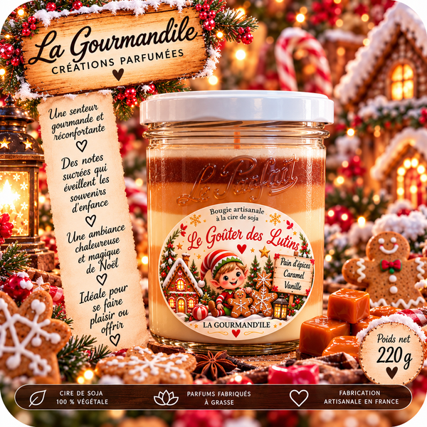Bougie artisanale - Le goûter des lutins